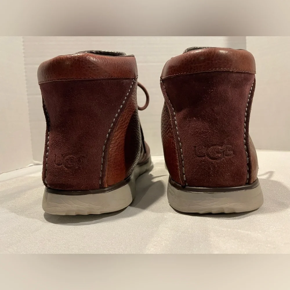 UGG Harvin Treadlite Burgundy Red Leather Lace Up Ankle Boot Men’s Size 11